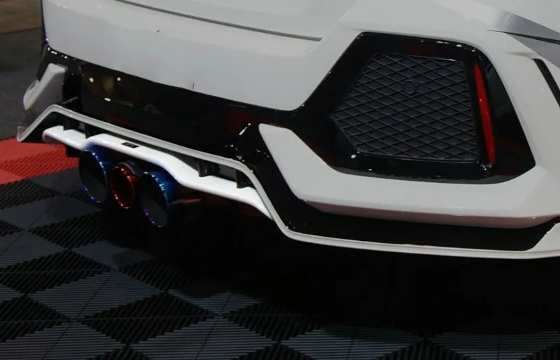 Для Honda On Civic FK8 BLZ Стиль углеродного волокна Задняя отделка глянцевая отделка бампер диффузор отделка волоконный сплиттер Дрифт комплект