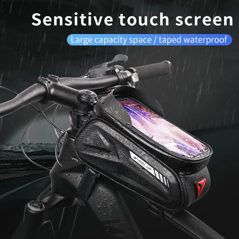 

WHeeL UP 2021 New Bike Bag Front Top Tube Cycling Bag 7.0 In Waterproof Phone Case Touchscreen Bag MTB Pack Bicycle Accessories