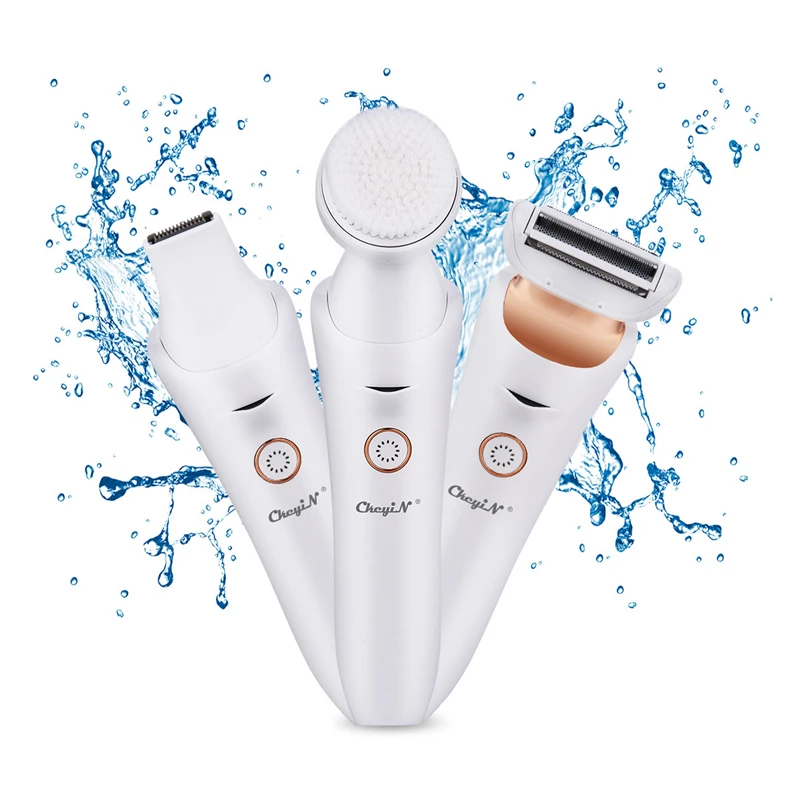 

CkeyiN Electric Shaver Women Razor Lady Face Cleaning Brush Rechargeable Painless Body Bikini Trimmer Hair Removal Beauty Care 5