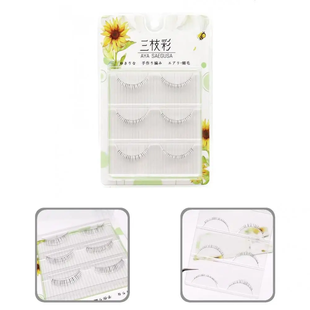 

3 Pairs False Eyelashes Fashionable Not Easily Deformed Eye Lashes Vivid Attractive Faux Eyelashes