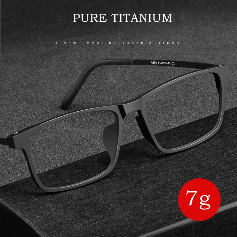 KatKani montatura per occhiali da vista quadrata in titanio puro ultraleggero da uomo e da donna montatura per occhiali da vista astigmatismo miopia K8866