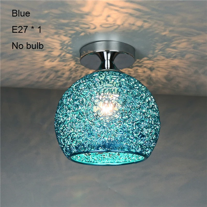 Blue no bulb Светодиодный потолочный светильник, современный потолочный светильник, промышленный плафон, светодиодный светильник, потолочный светильник для гостиной, спальни, коридора, крыльца, балкона, для дома, E27 - Цвет корпуса: Blue no bulb