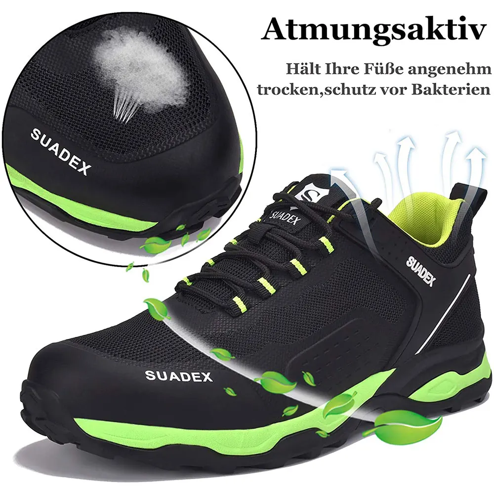 SUADEX Safety Shoes Men Anti-Smashing Steel Toe Boots Indestructible Work Sneakers Breathable Composite EUR Size 37-48 | Обувь