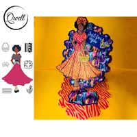 qwell big skirt pretty girl handbag flower line embellissement clear transparent stamps diy scrapbooking paper craft cards 2021