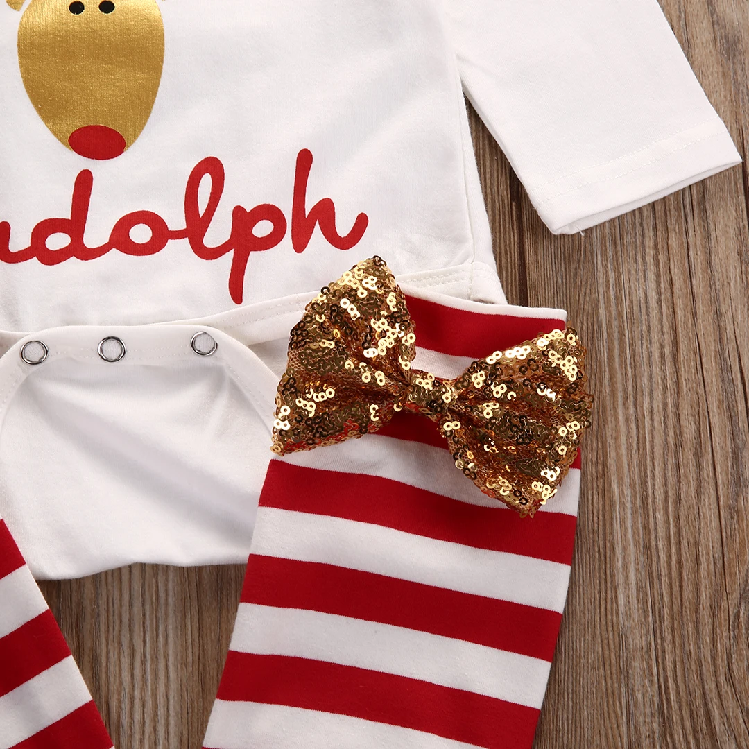 Очень милый Рождественский комплект одежды для малышей Рождественская Одежда