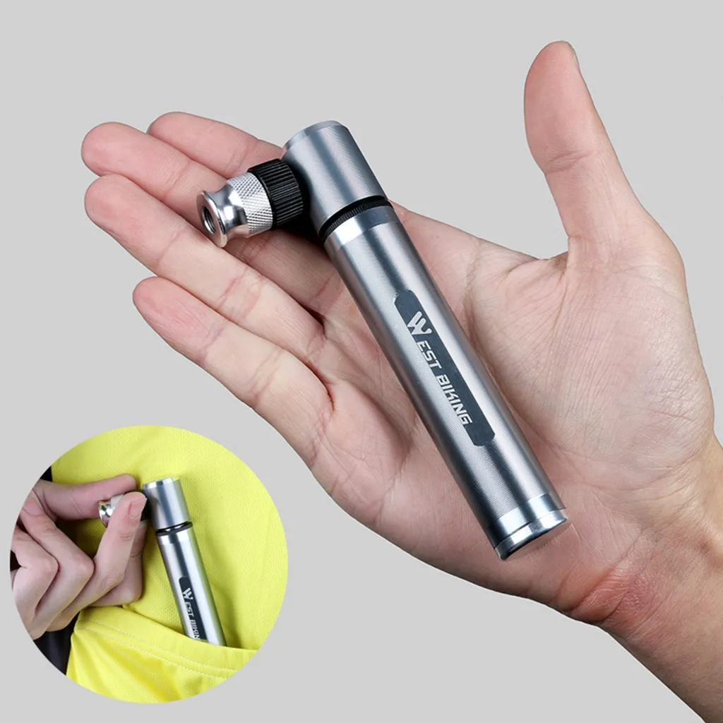 

Mini Portable Bicycle Pump 160PSI Aluminum Alloy Tire Air Inflator Pump for Mountain Bike Bicycle Basketball Football