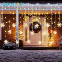 snowflakes string fairy lights curtain string lights christmas decorations for home courtyard decoration lamp 2022 new year