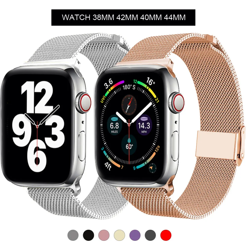 

Milanese Watchband for Apple Watch 38mm 42mm 44mm 40mm Stainless Steel Women Men Bracelet Band Strap for iWatch 3 4 5 6 SE