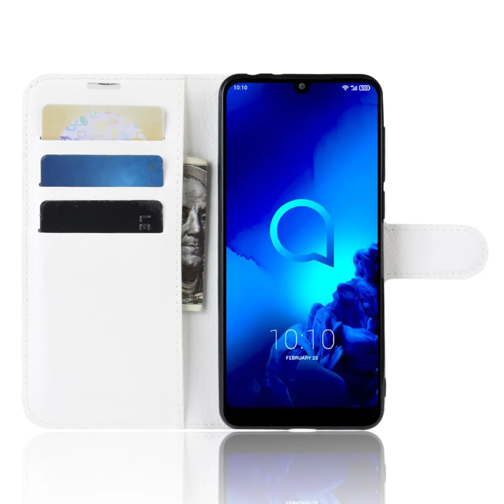 Белый 5039 чехол для Alcatel 3L, чехол, кошелек, карта, Стент, книга, стиль, флип, кожаный защитный чехол s, черный 5039U 5039D Alcatel3L Alcatel5039 - Цвет: Белый