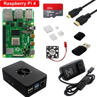 raspberry pi 4 model b 2g 4g 8gb ram abs case 32gb 64gb 128gb card fan heat sink power supply video cable for raspberry pi 4 b