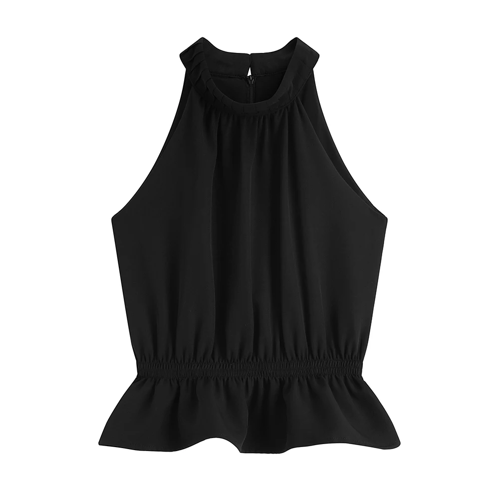 Топ 2019 летний женский Модный укороченный топ сексуальный зеленый сарафан