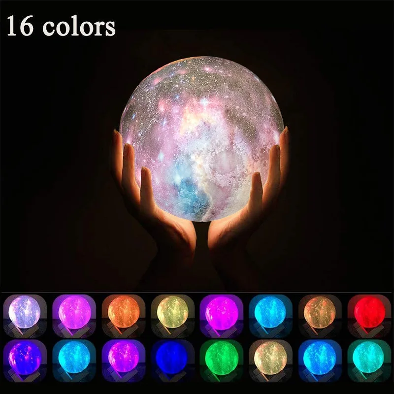 

3D Printing Moon Lamp Table Lamp Galaxy Moon Light Kids Night Light 16 Color Change Touch and Remote Control Galaxy Light Gifts