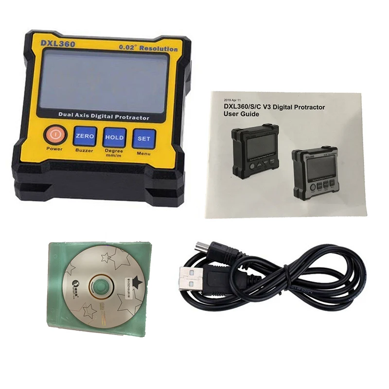 

Digital Protractor level Inclinometer Measuring Angle ruler Elevation meter DXL360 Dual Axis,rechargable magnetic,Resolutin 0.02