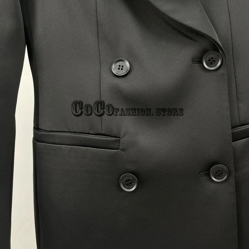 

Luxury Designer 2021 Runway High End black jacket women New fashion v neck coats suit Long Sleeve office lady woman suit blazer