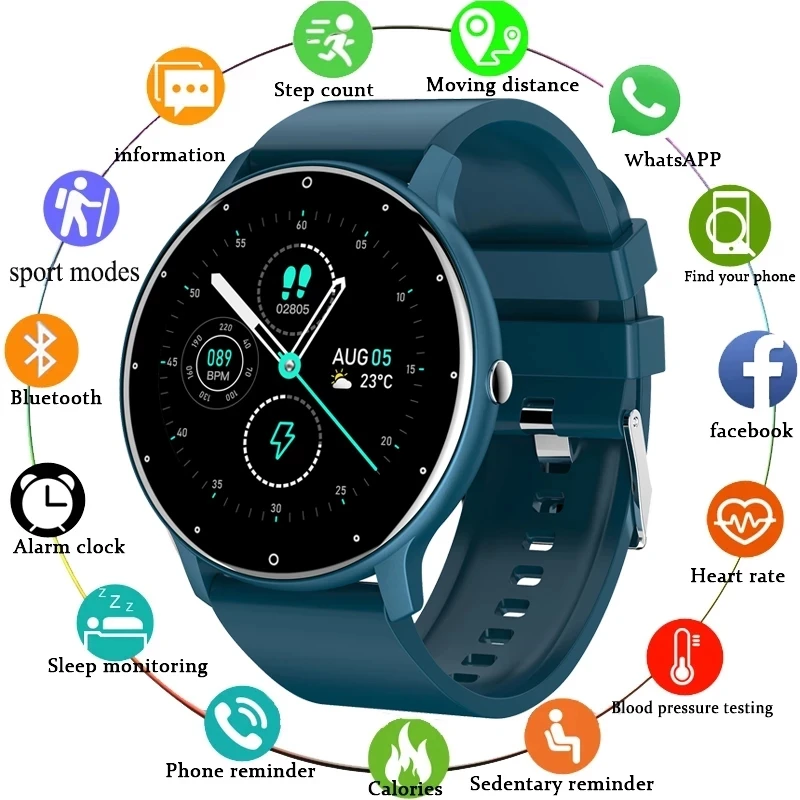 

2021 New Fashion Smart Watch Ladies Heart Rate Blood Pressure Multifunctional Sport Watch Men Woman Waterproof Smartwatch Women