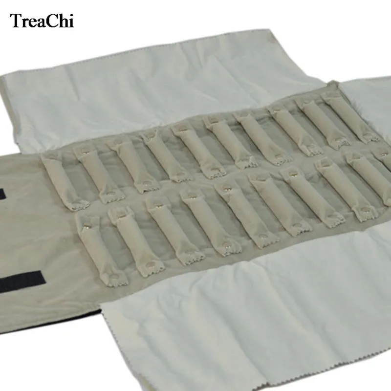 

Velvet Ring Jewelry Display Pouch 20 Portable Bars Black Grey Ring Organizer Storage Exhibition Carrying Case Travel Roll Bag