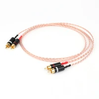 hifi audio 3cu occ rca cable hi end 2rca to 2 rca male to male audio cable gold plated rca connector adapter audio cable