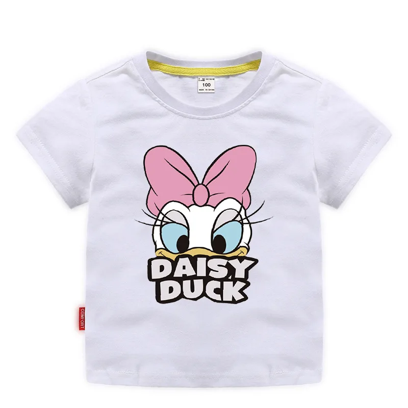 Disney Дональд Дак летние Мультфильмы для девочек мальчиков мультфильмы футболки
