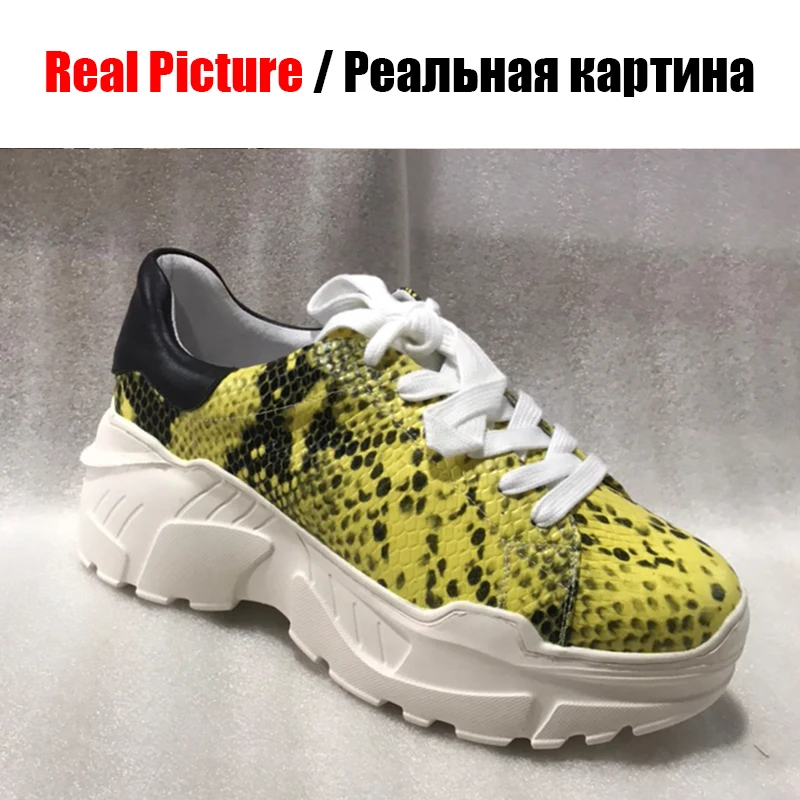DoraTasia/Новые весенние женские кроссовки в западном стиле со змеиным узором, модная женская обувь из натуральной коровьей кожи