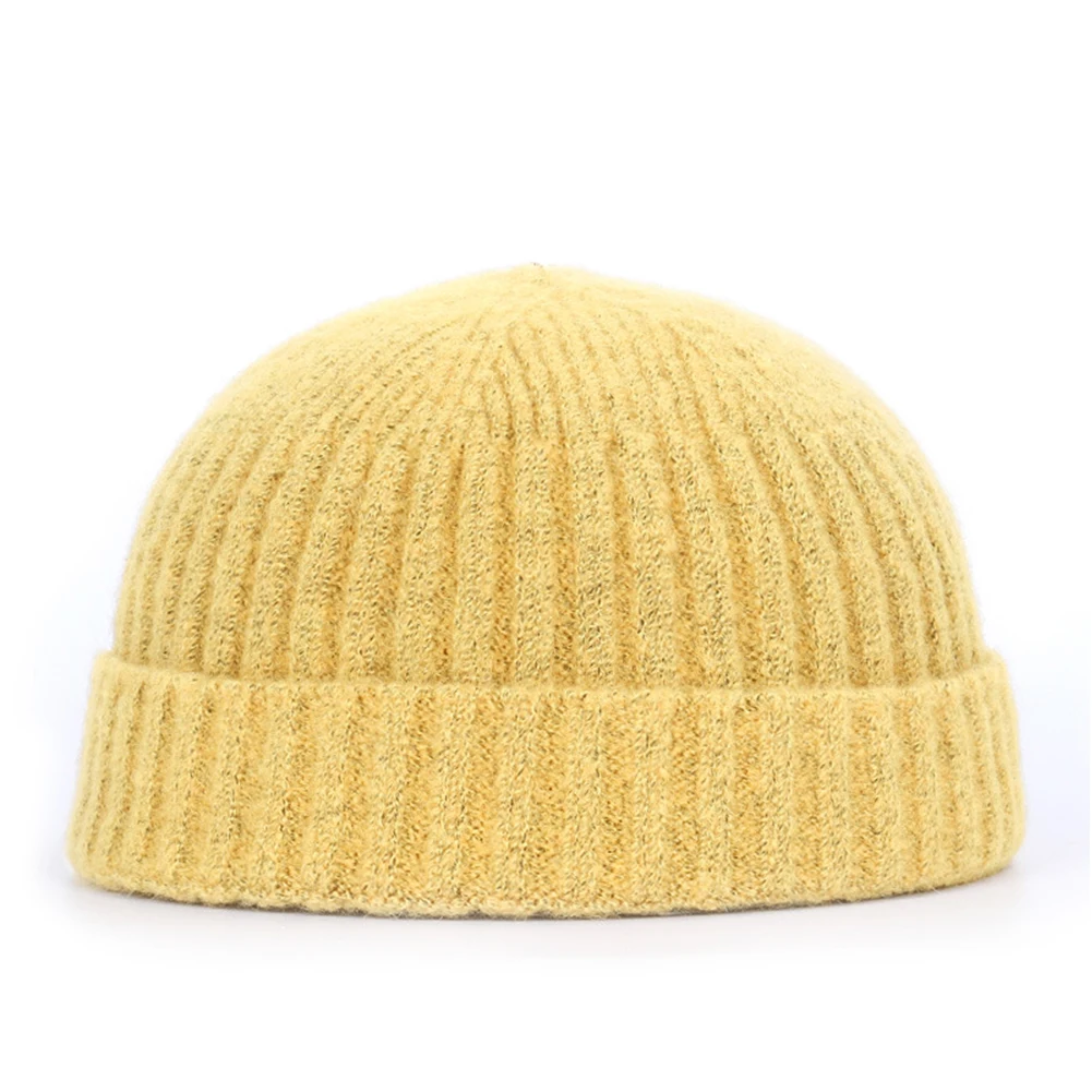 Шапка бини унисекс Зимняя шерстяная хлопок цвет в ассортименте|Мужская Skullies &
