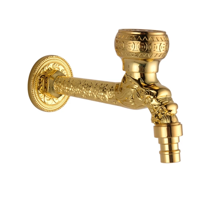 Luxury Total Brass Art Carved High Quality Gold Finished washing Machine Faucet Mixer Basin Sink Tap | Обустройство дома