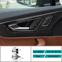 carbon fiber car accessories interior the door handle frame modification decals cover trim stickers for audi q7 sq7 4m 2016 2019