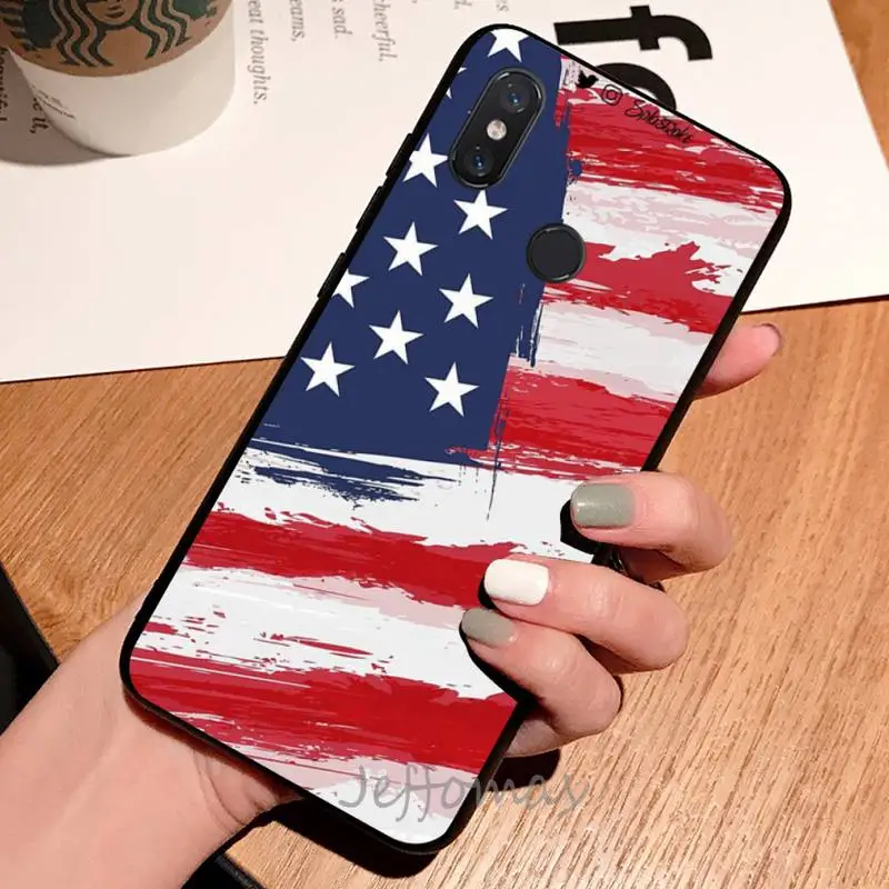 

America USA Flag Phone Case For Xiaomi Redmi 4x 5 plus 6A 7 7A 8 mi8 8lite 9 note 4 5 7 8 pro