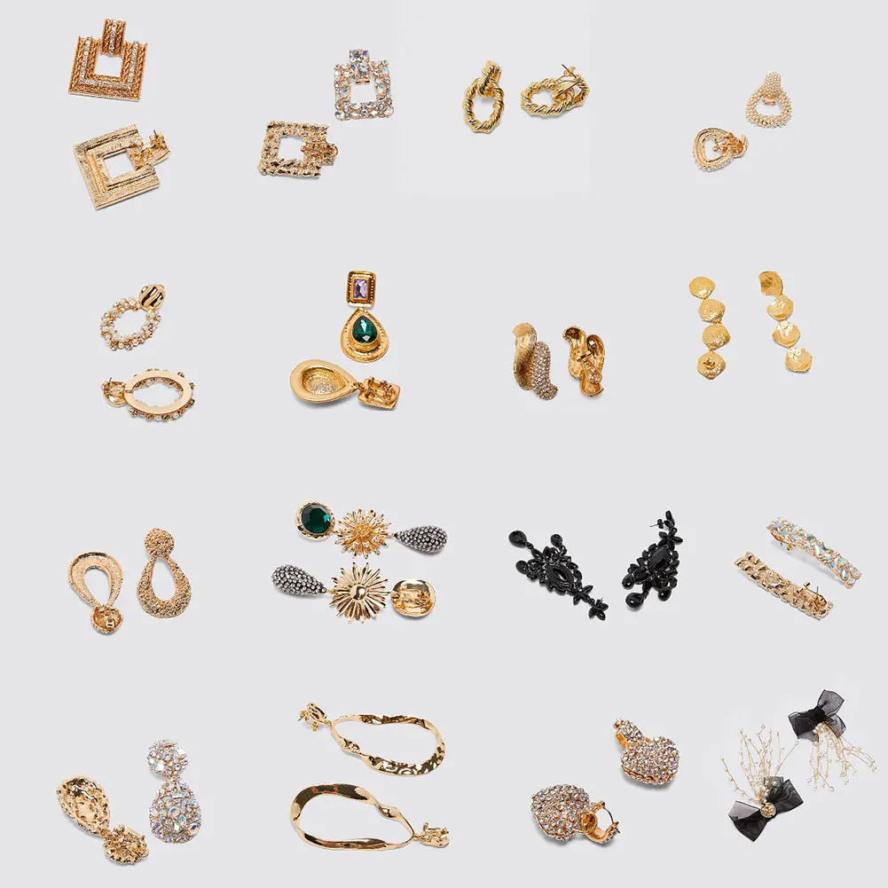 Женские винтажные серьги ZA разноцветные полимерные с жемчугом роскошные висячие