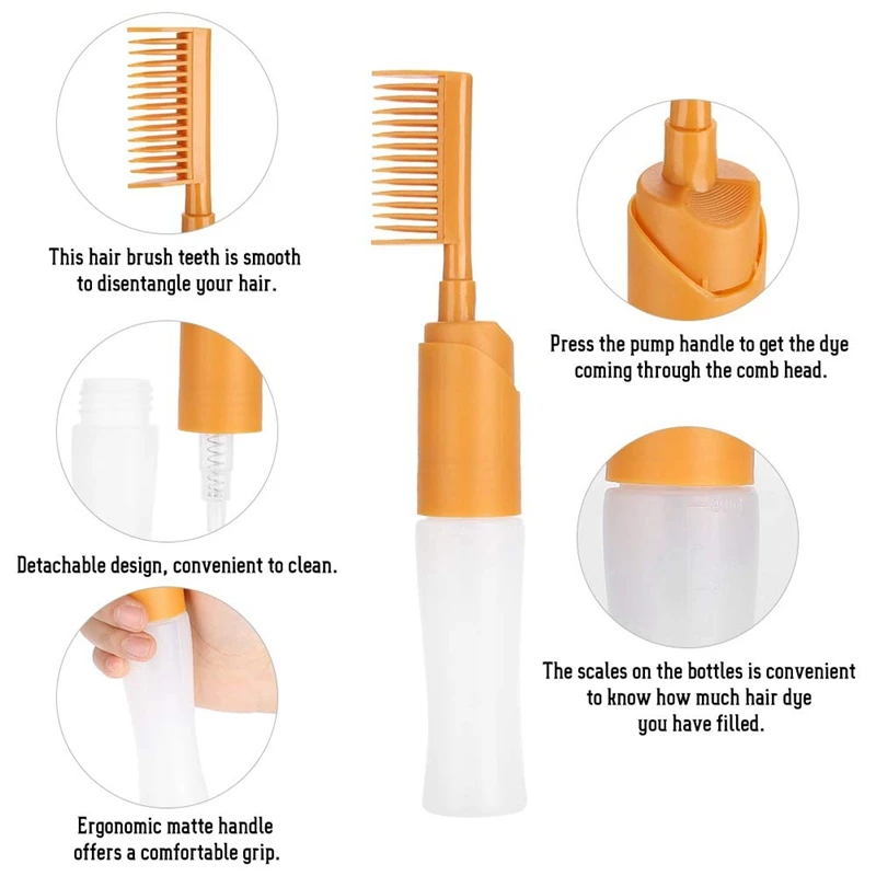 2 шт. бутылка для краски аппликатор расчески 80 мл цвет волос Диспенсер насос