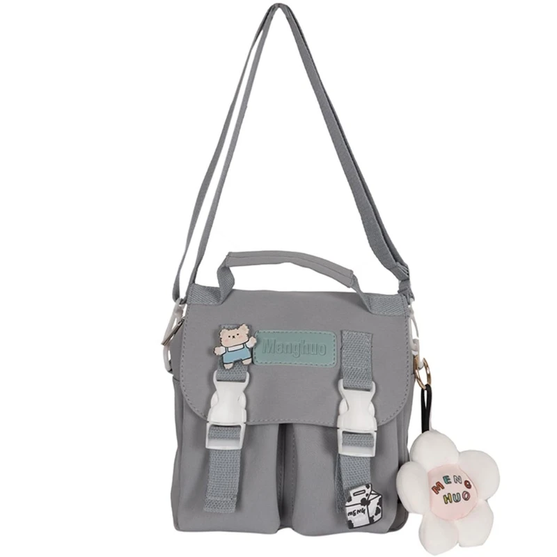 

Квадратная сумка через плечо из полиэстера и хлопка, Женский кошелек на плечо с клапаном, модный мессенджер для подростков с регулируемым р...