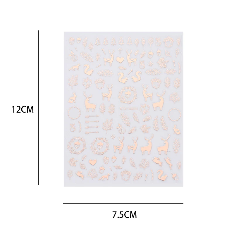 

9Pcs/Pack Luxury Nail Stickers Art Decorations Christmas Sticker Nails Bronzing for Rose Gold Tools Beauty Health