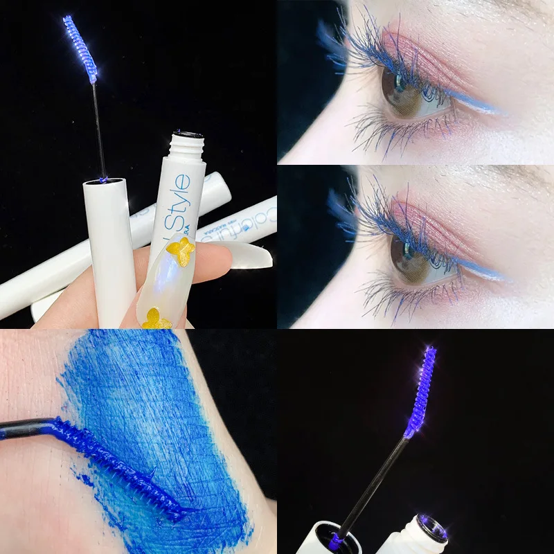 

Color Blue Mascara Waterproof Fast Dry Eyelashes Curls Extension MakeUp Eyelashes Blue Pink Purple Black White Coffee Ink