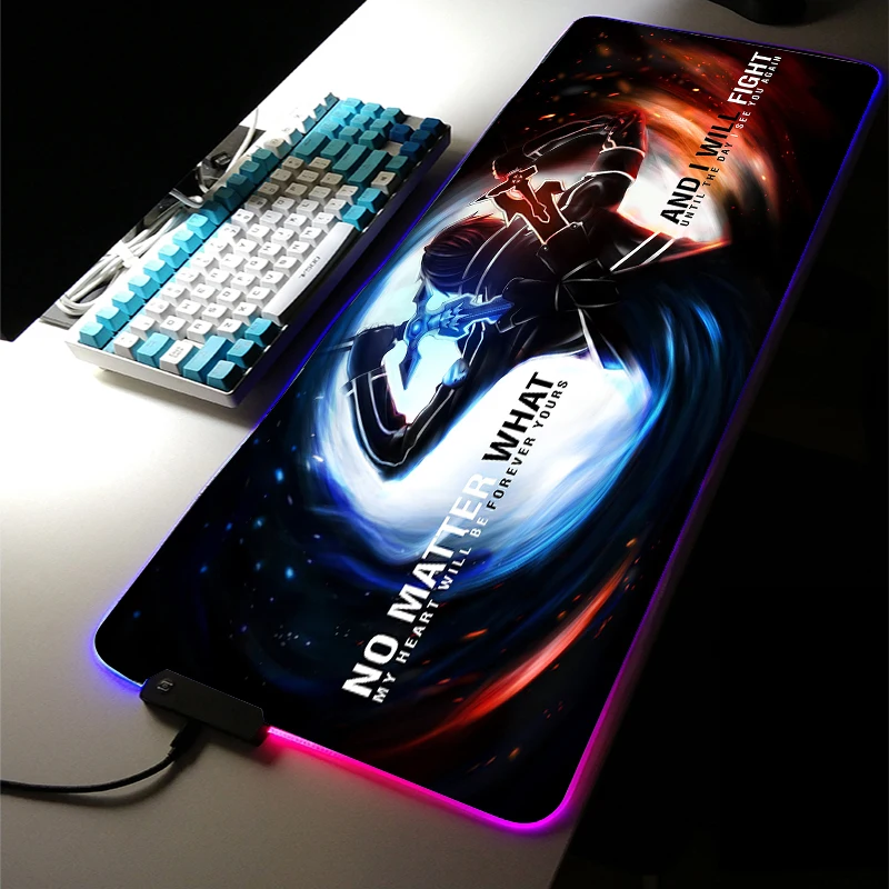 

Большой коврик для мыши с RGB светодиодный светильник кой и аниме-клавиатурой