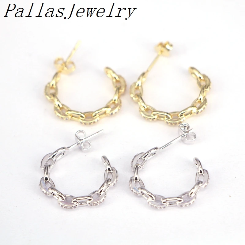 5 пар кубического циркония модные ювелирные изделия круг Шарм серьги гвоздики CZ