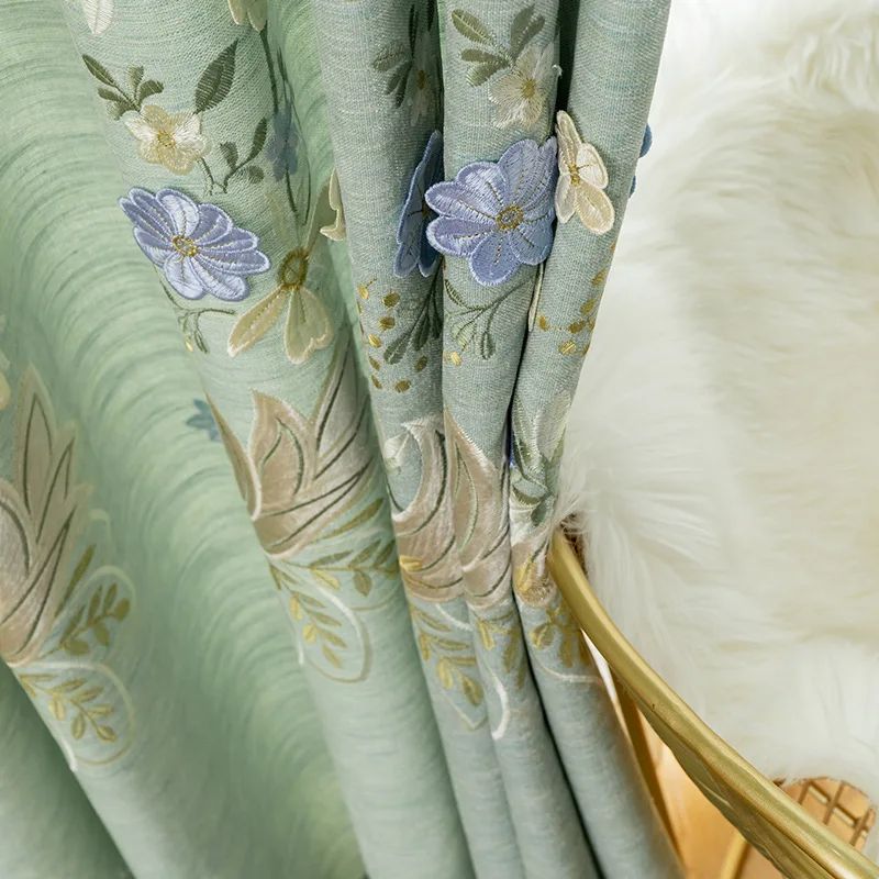 

Curtains Relief European Fot Living Room and For Bedroom Shading Embroidered Curtains