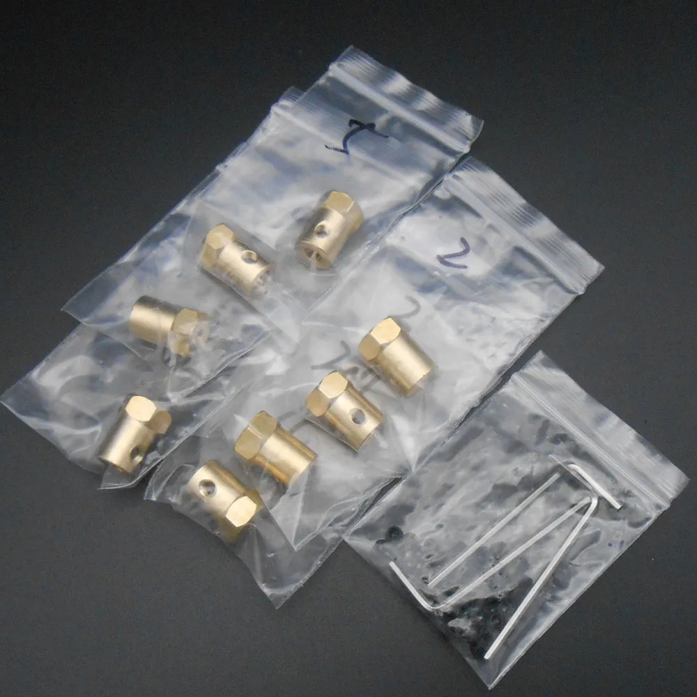 2 шт. X 12 мм шестигранный из латуни для вала мотора Соединительная муфта 3 17 4 5 6 7 8 L =