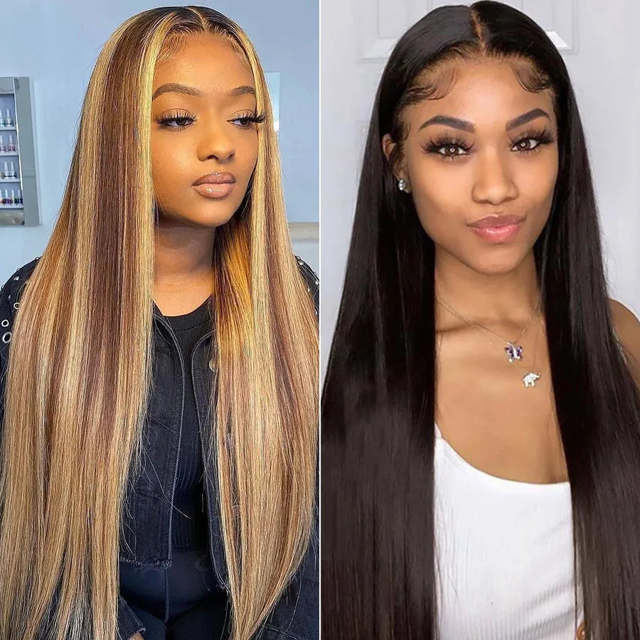 Парик из натуральных волос с эффектом омбре 30 дюймов парик прямых человеческих