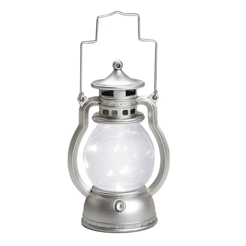 

LED Vintage Hurricane Lantern Antique Hanging Lanterns for Indoor Outdoor Usage Realistic Flicker Flame Battery Operated