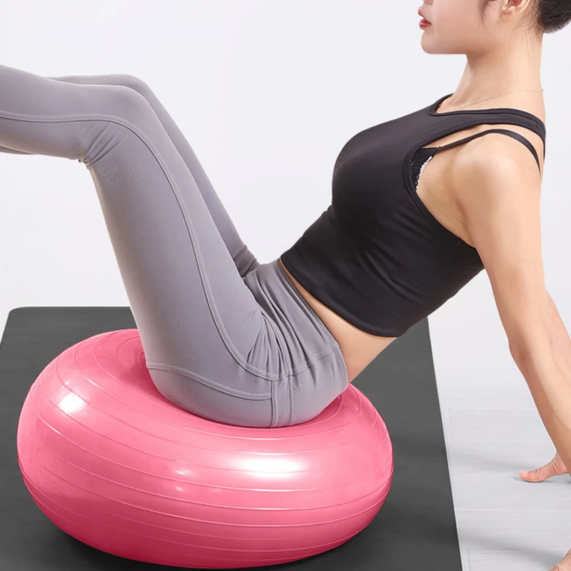 

Sports Yoga Balls Pilates Fitness Ball Gym Balance Fit Ball Exercise Workout with Pump doughnut thickened explosion-proof 50cm