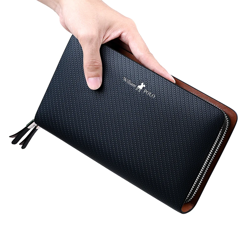 Сумка клатч WILLIAMPOLO для мужчин большой бумажник из натуральной кожи дорожная