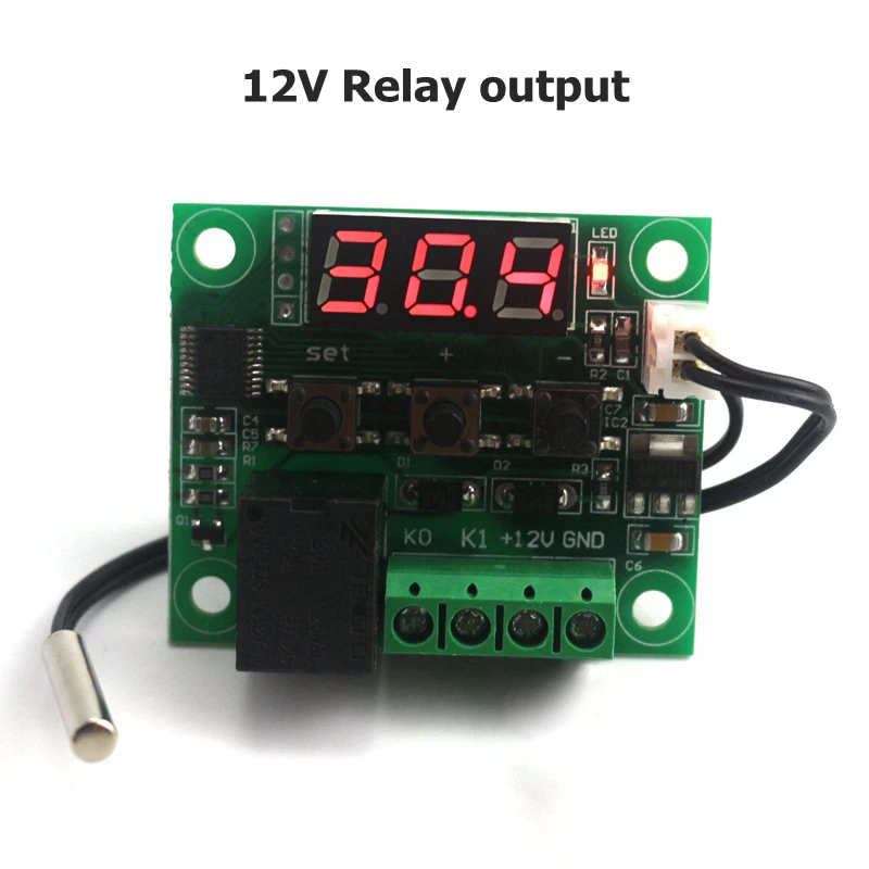 12V relay output 45~ 110C цифровой термостат AC 220V 12V 24V 10A цифровой регулятор температуры переключатель микрокомпьютера темп. Контроллер переключателя - Цвет: 12V relay output