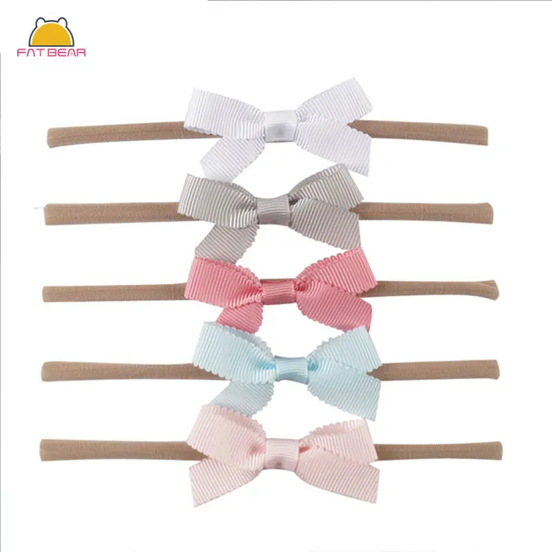 5 шт./компл. бутиковая детская нейлоновая повязка на голову однотонная эластичная