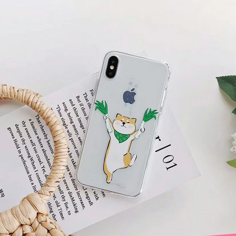 Милый прозрачный чехол для телефона с изображением собаки Шиба ину iPhone 11 Pro X XS Max XR