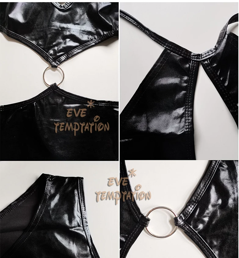 Горячее сексуальное нижнее белье из ПВХ комбинация одежда для сна украшение Intimo