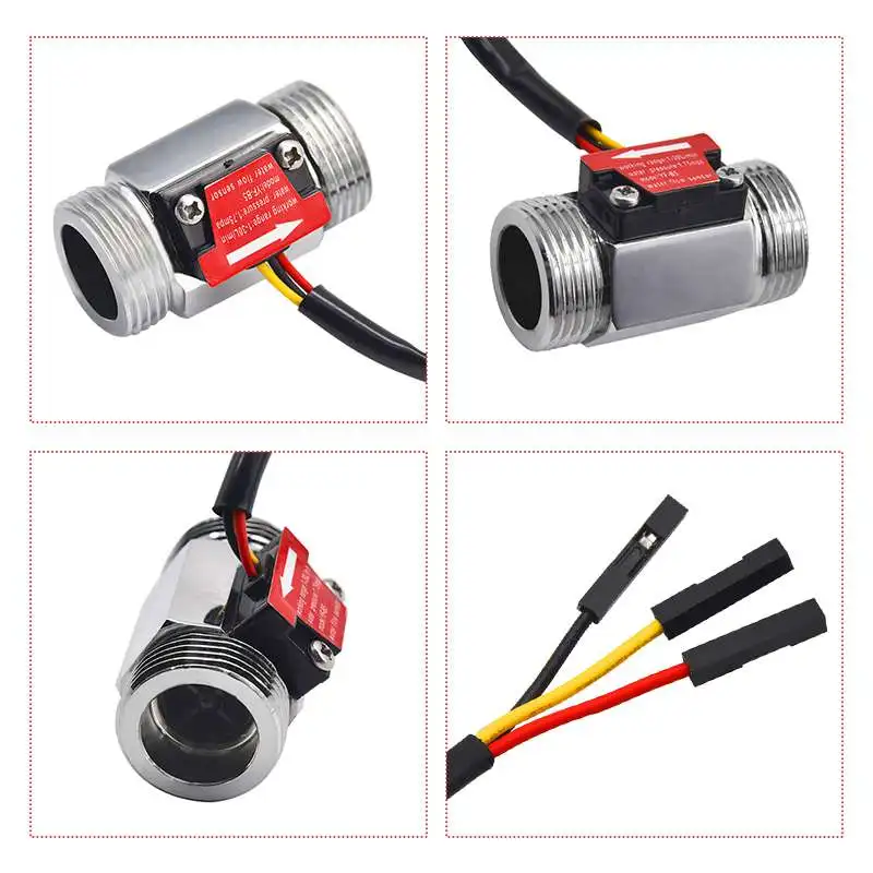 High Precision Detection Hall Water Flow Rate Sensor G3/4 YF-B5 NPN Pulse Signal