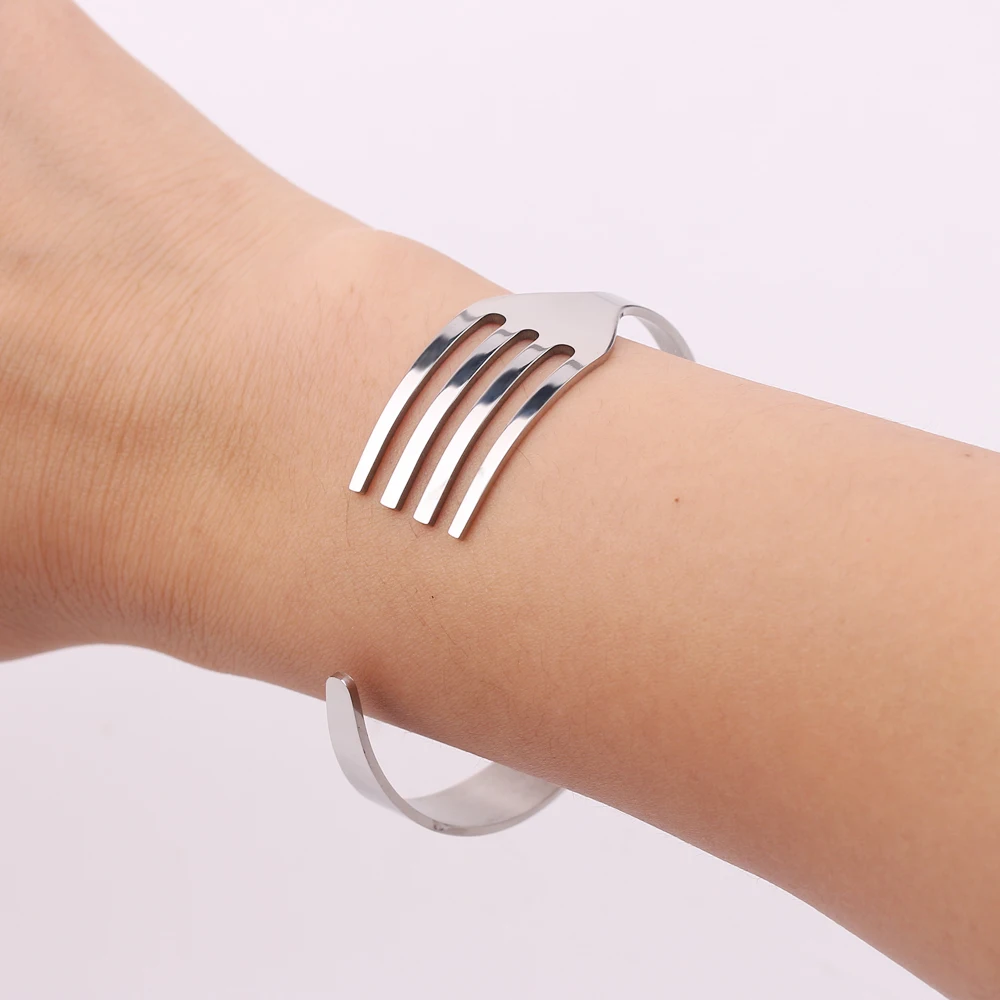 Модный браслет в форме вилки 4 цвета нержавеющая сталь манжета вилка ложка