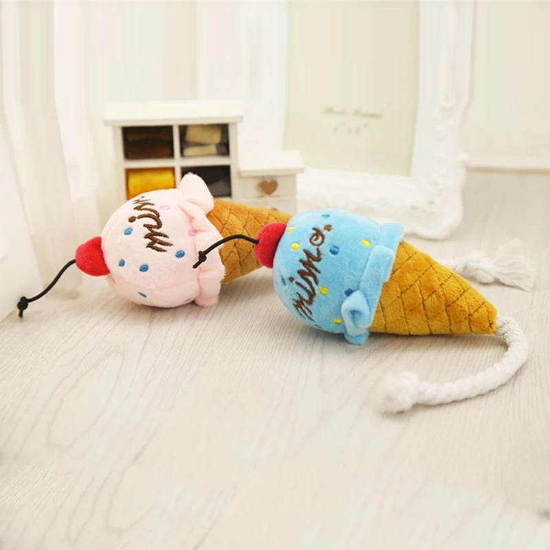 Горячая продажа игрушки пищащие для собак в форме мороженого щенков кошек