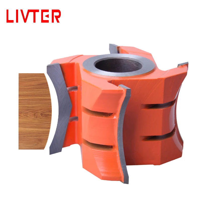 

LIVTER Tungsten Carbide Blade Spiral Wood Shaper Cutters for Moulder Machine Woodworking Tool Thickness 4 flutes