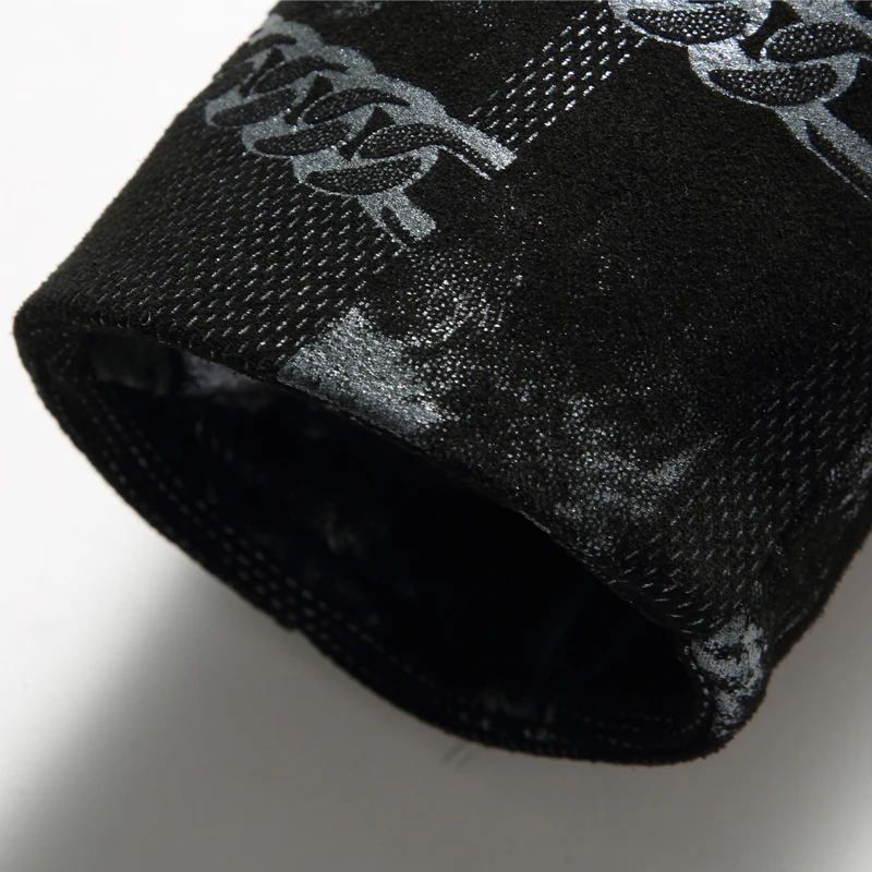 Мужские Куртки из натуральной овечьей кожи с модным принтом Короткая кожаная