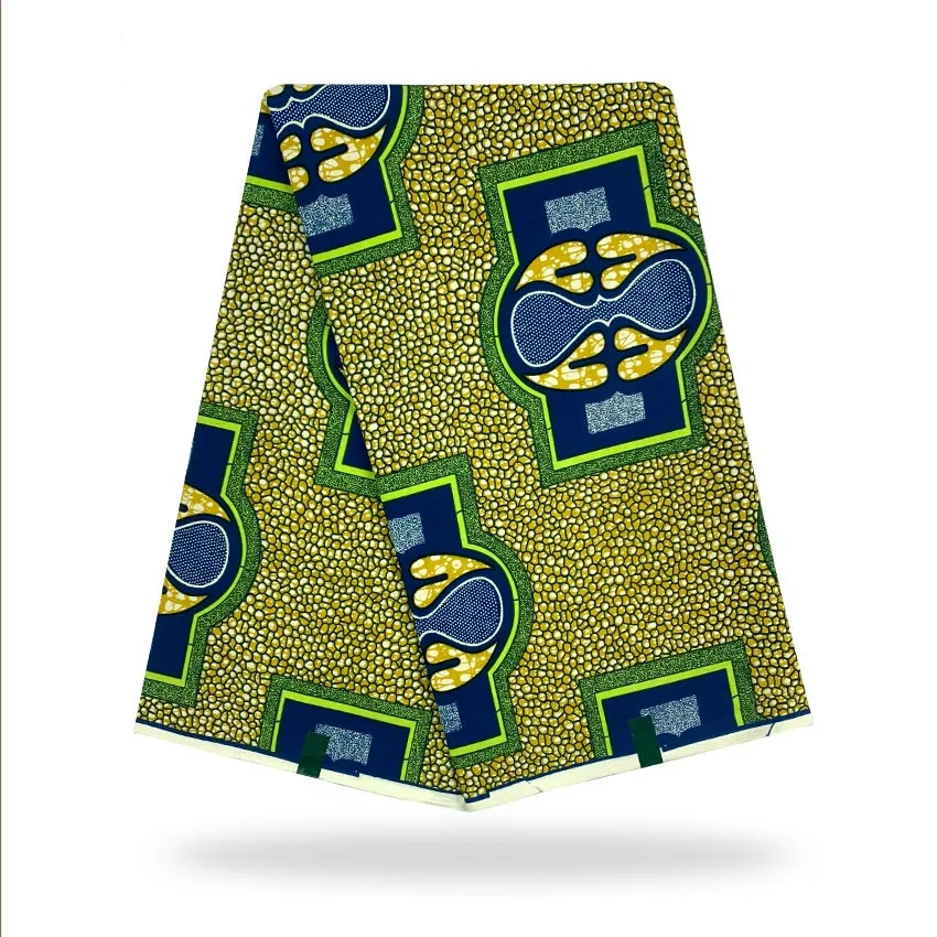 

New Arrival 2022 African Printing Ankara Wax Fabric High Quality Pattern Print 6 Yards Nigerian For Femme Garment Vintage F11-10